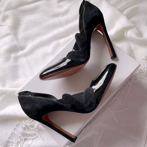 Schutz d’orsay patent, vinyl, suede pumps